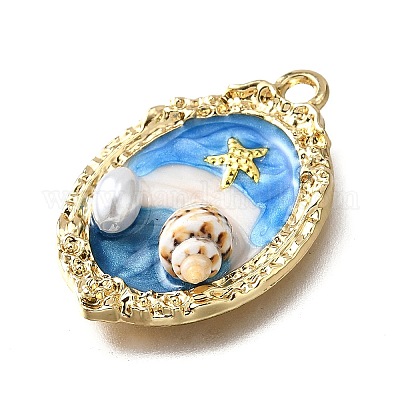 Подвески из эмали и сплава ENAM-K076-18G-1