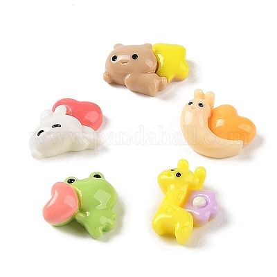 Мультяшные животные из непрозрачной смолы декодируют кабошоны RESI-H161-01-1