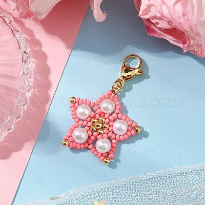 Подвесные украшения из стеклянных бусин HJEW-MZ00170-03-1