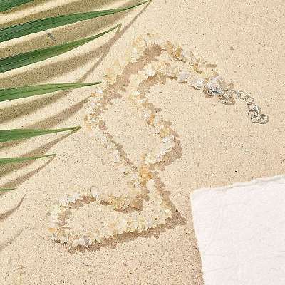 Ожерелья из бисера с натуральным цитрином для мужчин и женщин NJEW-G159-01H-1