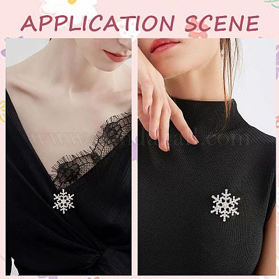 10 шт. 2 цвета хрустальные стразы рождественская снежинка брошь-булавка JEWB-GF0001-29-1