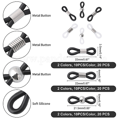 60шт 6-х стилевых силиконовых держателя для очков FIND-GA0001-84-1