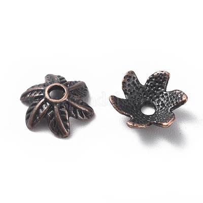 Крышки для бусин тибетского стиля TIBEB-LF9396YKG-R-LF-1