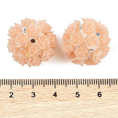 Акриловые светящиеся бусины ручной работы из полимерной глины со стразами CLAY-H003-07G-1