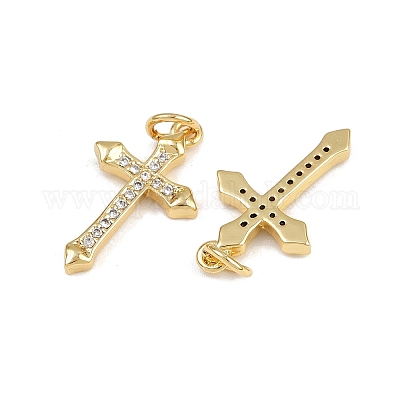 Латунные микро проложить кубического циркония подвески ZIRC-P060-21G-1-1