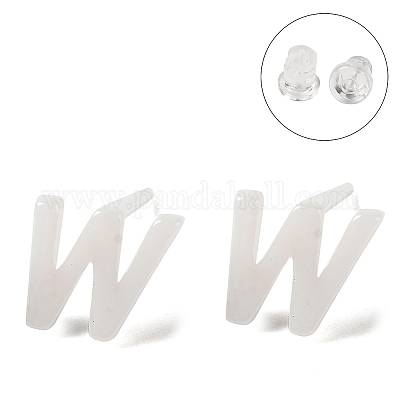 Гипоаллергенные серьги-гвоздики из биокерамики с цирконием и керамикой EJEW-F340-04W-1