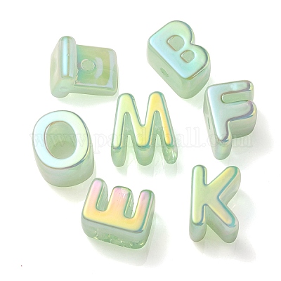 Непрозрачные радужные переливающиеся акриловые бусины OACR-P010-23D-1