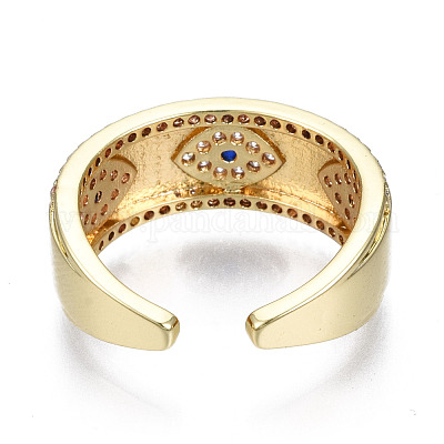 Кольцо-манжета с кубическим цирконием от сглаза для нее RJEW-N035-051-NF-1