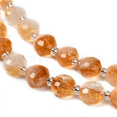 Природный цитрин бисер нитей G-B153-B09-1