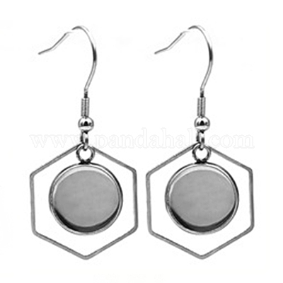 Полые крючки для серег из нержавеющей стали EJEW-CJC0001-20-1