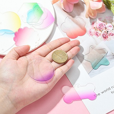 Прозрачные акриловые подвески с постепенным изменением OACR-CJC0010-01-1