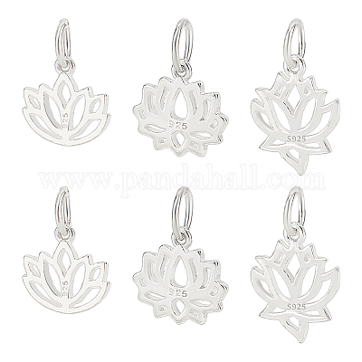 6 шт. 3 стиля 925 подвески из стерлингового серебра STER-PH0002-86-1