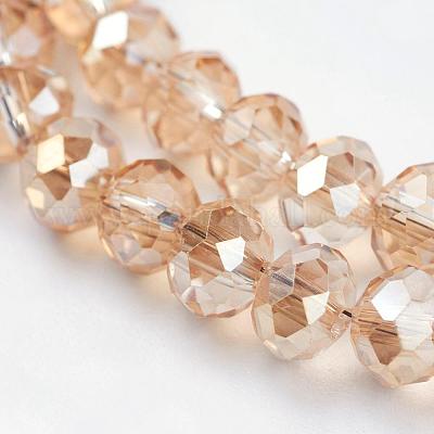 Стеклянные бусины с гальваническим покрытием  EGLA-D020-6x4mm-71-1