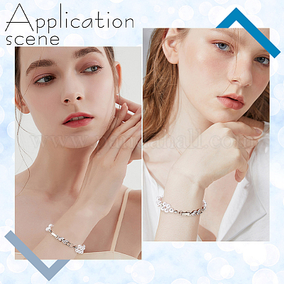 10 шт. 2-цветная застежка для часового ремешка из латуни с прозрачным кубическим цирконием KK-DC0001-43-1