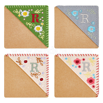 4 шт. 4-х стилевые закладки для книг с вышивкой из фетра FIND-HY0003-46R-1