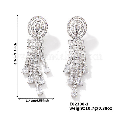 Французские романтические серьги-гвоздики из латуни с кисточками XJ0314-3-1