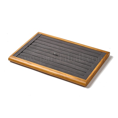 8-слотовая деревянная подставка с бархатными кольцами VBOX-C003-04A-1