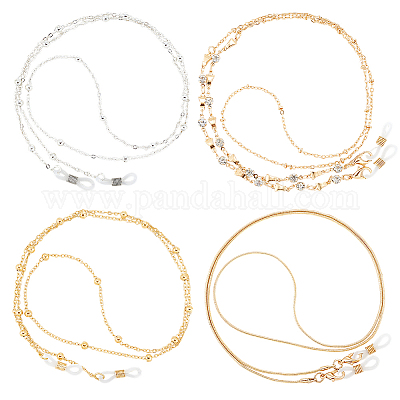 4 шт. 4 стиля цепочек для очков из железа и сплава AJEW-CN0002-75B-1