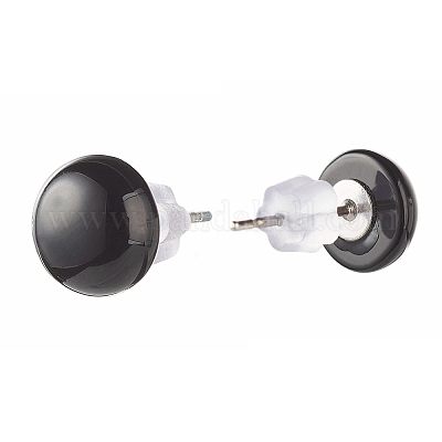 Полукруглые серьги-гвоздики из натуральных смешанных драгоценных камней для девушек и женщин X-EJEW-JE04664-1