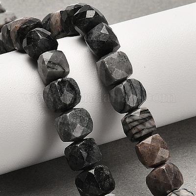 Бусины из натурального черного камня G-H078-C32-01-1