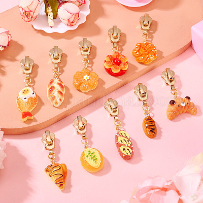 10 шт. 10 стиля бегунки-молнии из смолы HJEW-TAC0078-1