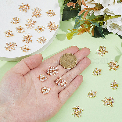 24 шт. 2 стиля латунные подвески с микропаве и кубическим цирконием KK-HS0001-29-1