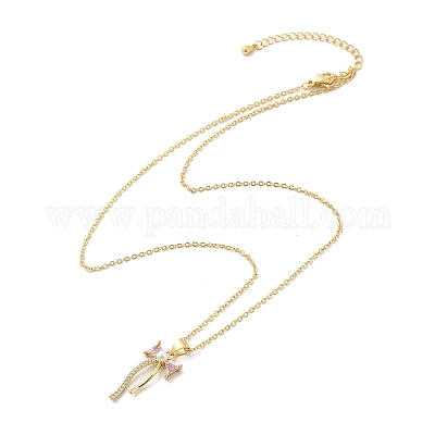 Ожерелье с кулоном из кубического циркония NJEW-S441-05G-1