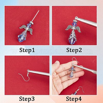 Набор для самостоятельного изготовления сережек в виде рождественского ангела DIY-SC0021-65-1