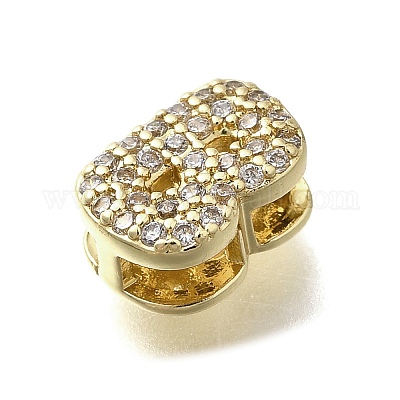 Латунные микро-паве кубические цирконии буквы многорядные звенья KK-D295-32G-02-1