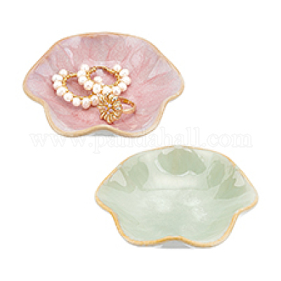 2 шт. 2-х цветная фарфоровая тарелка для украшений AJEW-PH0011-91-1