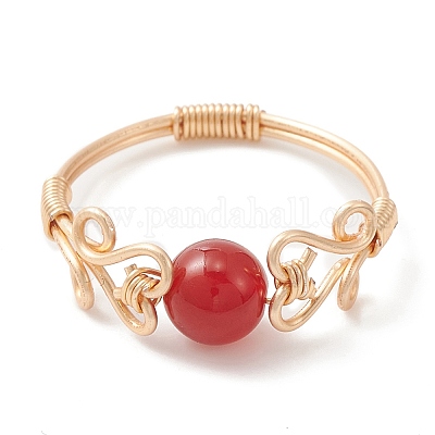 Кольцо на палец из смешанных натуральных драгоценных камней RJEW-JR00579-1