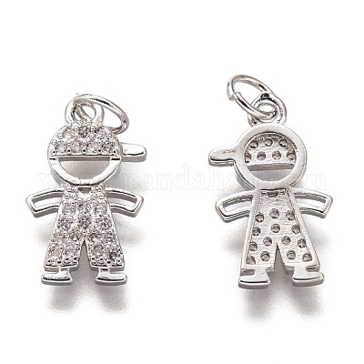 Латунные микропаве прозрачные подвески с фианитом ZIRC-C020-36P-1