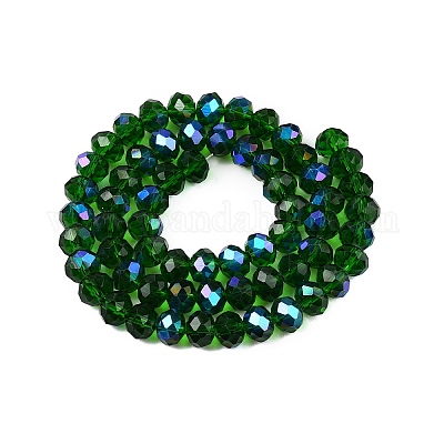 Стеклянные бусины с гальваническим покрытием  EGLA-A044-T8mm-L24-1