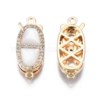 Застежки для рыболовных крючков из латуни с микропейвом и прозрачным фианитом KK-Q278-001-NF-1