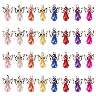 Ангельские акриловые подвески с искусственным жемчугом PALLOY-TAC0047-1