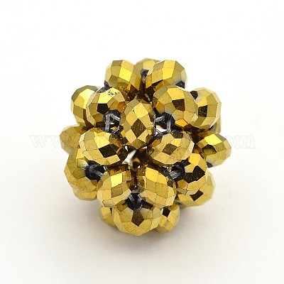 Гальваническое стекло круглых тканых бусин GLAA-A034-6mm-C-1