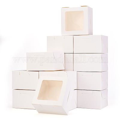 Квадратные бумажные коробки для печенья с квадратным прозрачным окном CON-TAC0001-12B-01-1