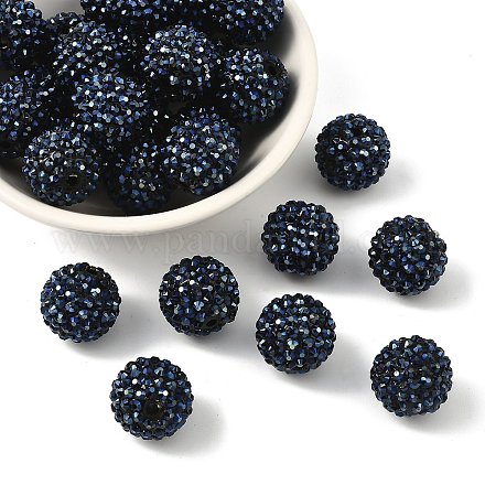 Коренастый смолы горный хрусталь жевательная резинка мяч бусины RESI-M011-11-1