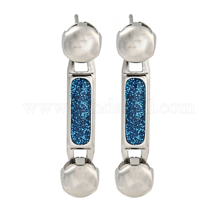 Серьги-гвоздики из нержавеющей стали 304 с эмалью EJEW-S229-15P-07-1