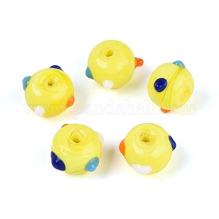 Бусины ручной работы в технике лэмпворк с неровностями LAMP-ZX003-07-05-1