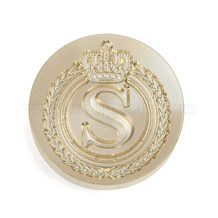 Золотистый тон корона начальная восковая печать латунные штампы головки AJEW-A065-01S-1