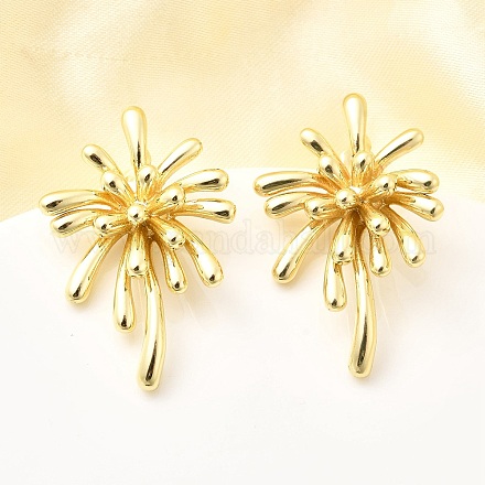 Серьги-гвоздики в виде цветка из латуни EJEW-H171-02B-G-1