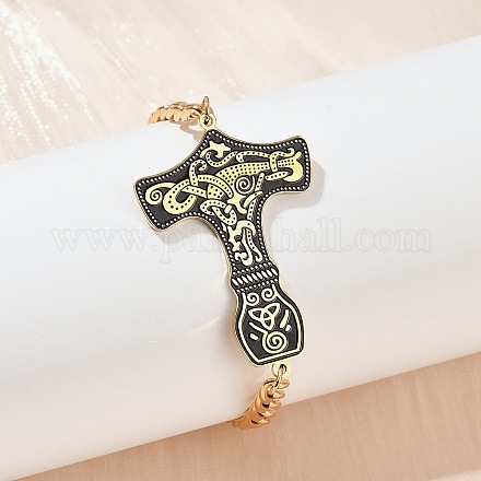 Браслеты из нержавеющей стали 304 с эмалированными звеньями BJEW-P356-01B-G-1