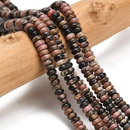 Природные родонит бисер нитей G-L635-A26-4x2mm-1