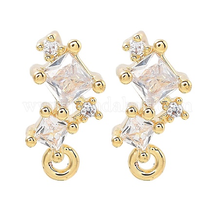 Латунные серьги-гвоздики из циркония KK-A238-01F-G-1