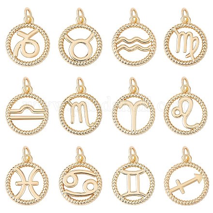 12 шт. Латунные подвески KK-SZ0006-11-1