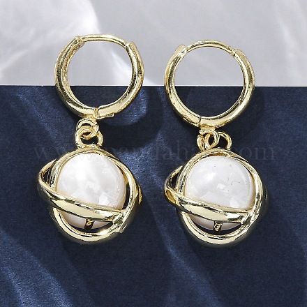 Латунные серьги обруча EJEW-F362-12G-1