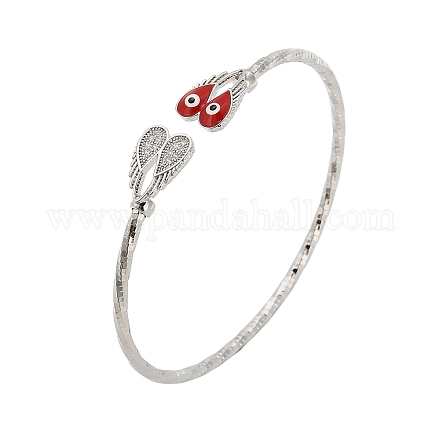 Браслеты-манжеты из латуни с микропаве из прозрачных кубических цирконий для женщин LS-BJEW-B145-08G-03-1