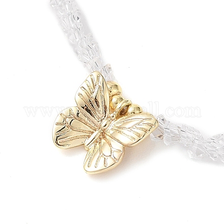 Латунный кулон-бабочка NJEW-L119-05G-1