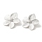 Rack Plating Brass Stud Earrings, Cadmium Free & Lead Free, Long-Lasting Plated, Flower, Platinum, 29.5x28mm